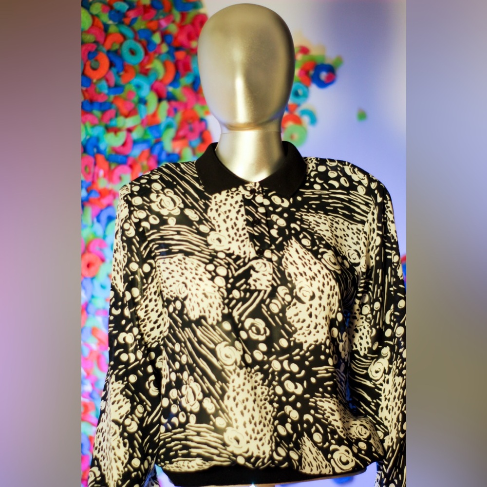 Vintage Rhoda Lee BonTon Pullover animal print size 12